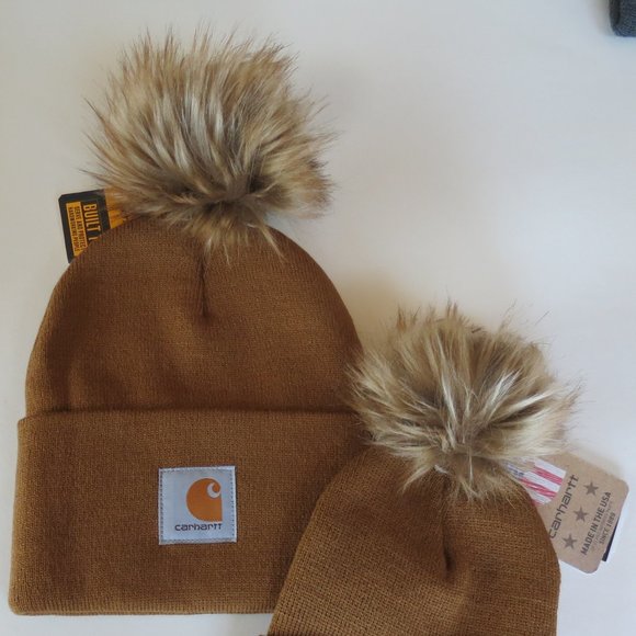 Carhartt Beanie Handmade in USA Pom Cap Set - Picture 2 of 4